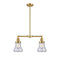 Bellmont Island Light shown in the Satin Gold finish with a Seedy shade