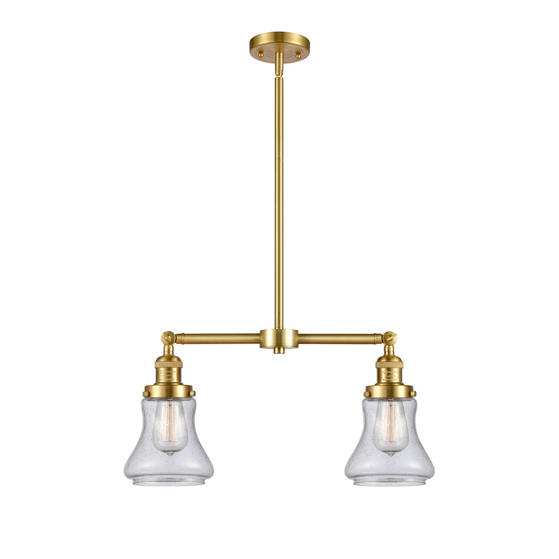 Bellmont Island Light shown in the Satin Gold finish with a Seedy shade