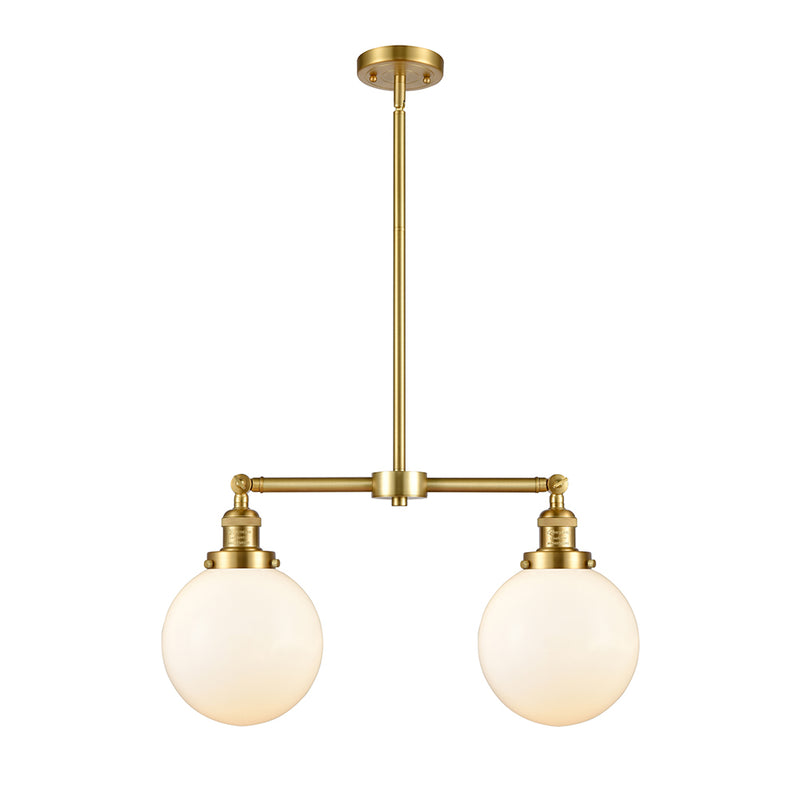 Beacon Island Light shown in the Satin Gold finish with a Matte White shade