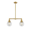 Beacon Island Light shown in the Satin Gold finish with a Clear shade