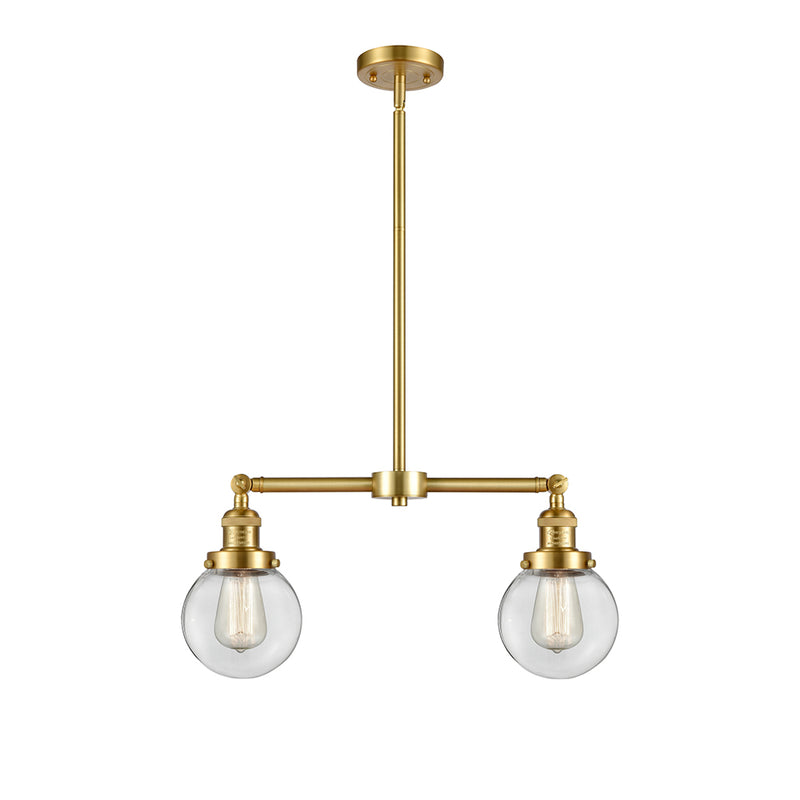 Beacon Island Light shown in the Satin Gold finish with a Clear shade