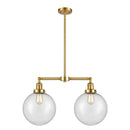 Beacon Island Light shown in the Satin Gold finish with a Seedy shade