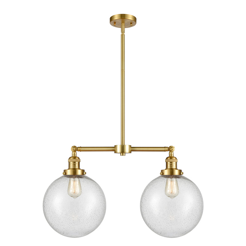 Beacon Island Light shown in the Satin Gold finish with a Seedy shade