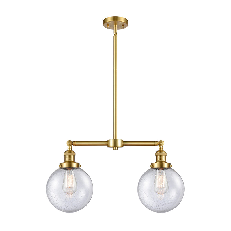 Beacon Island Light shown in the Satin Gold finish with a Seedy shade