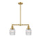 Colton Island Light shown in the Satin Gold finish with a Clear Halophane shade