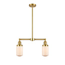 Dover Island Light shown in the Satin Gold finish with a Matte White shade