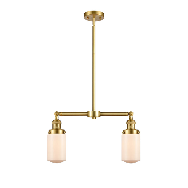 Dover Island Light shown in the Satin Gold finish with a Matte White shade