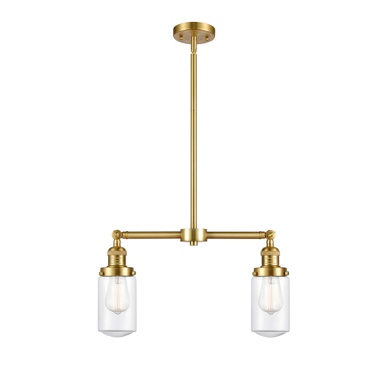 Dover Island Light shown in the Satin Gold finish with a Clear shade