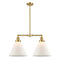 Cone Island Light shown in the Satin Gold finish with a Matte White shade