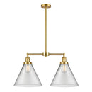 Cone Island Light shown in the Satin Gold finish with a Clear shade