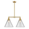 Cone Island Light shown in the Satin Gold finish with a Clear shade