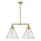 Cone Island Light shown in the Satin Gold finish with a Seedy shade