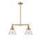 Cone Island Light shown in the Satin Gold finish with a Seedy shade