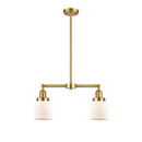 Bell Island Light shown in the Satin Gold finish with a Matte White shade