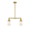 Bell Island Light shown in the Satin Gold finish with a Matte White shade