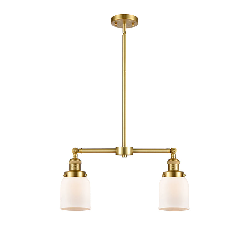 Bell Island Light shown in the Satin Gold finish with a Matte White shade