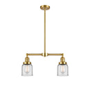 Bell Island Light shown in the Satin Gold finish with a Clear shade