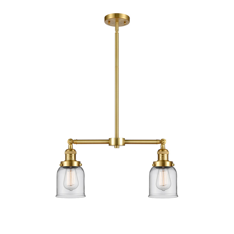 Bell Island Light shown in the Satin Gold finish with a Clear shade