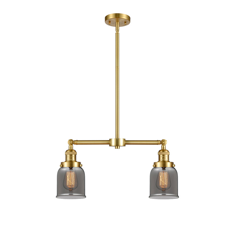 Bell Island Light shown in the Satin Gold finish with a Plated Smoke shade