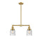 Bell Island Light shown in the Satin Gold finish with a Seedy shade