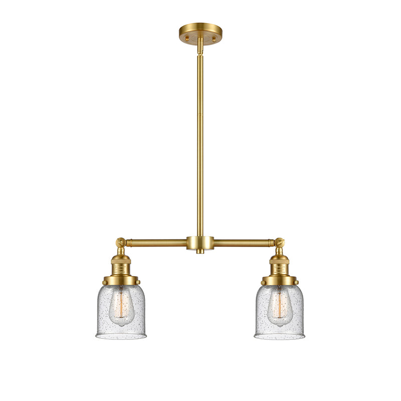 Bell Island Light shown in the Satin Gold finish with a Seedy shade