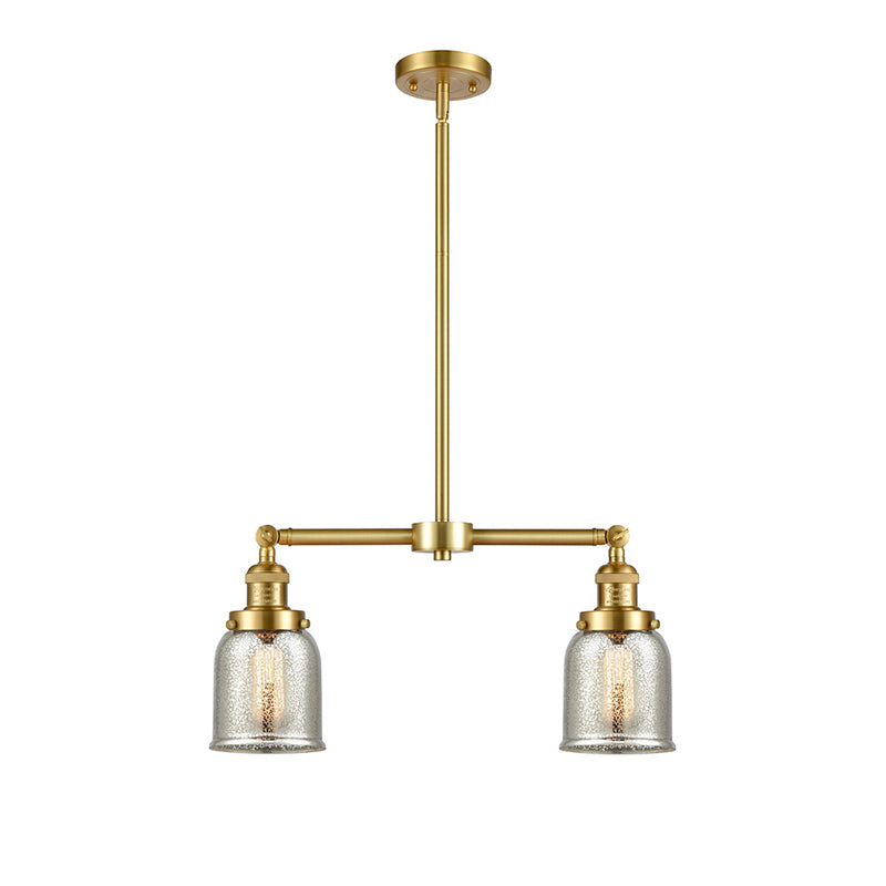 Bell Island Light shown in the Satin Gold finish with a Silver Plated Mercury shade