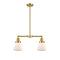 Cone Island Light shown in the Satin Gold finish with a Matte White shade