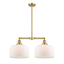 Bell Island Light shown in the Satin Gold finish with a Matte White shade