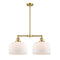 Bell Island Light shown in the Satin Gold finish with a Matte White shade