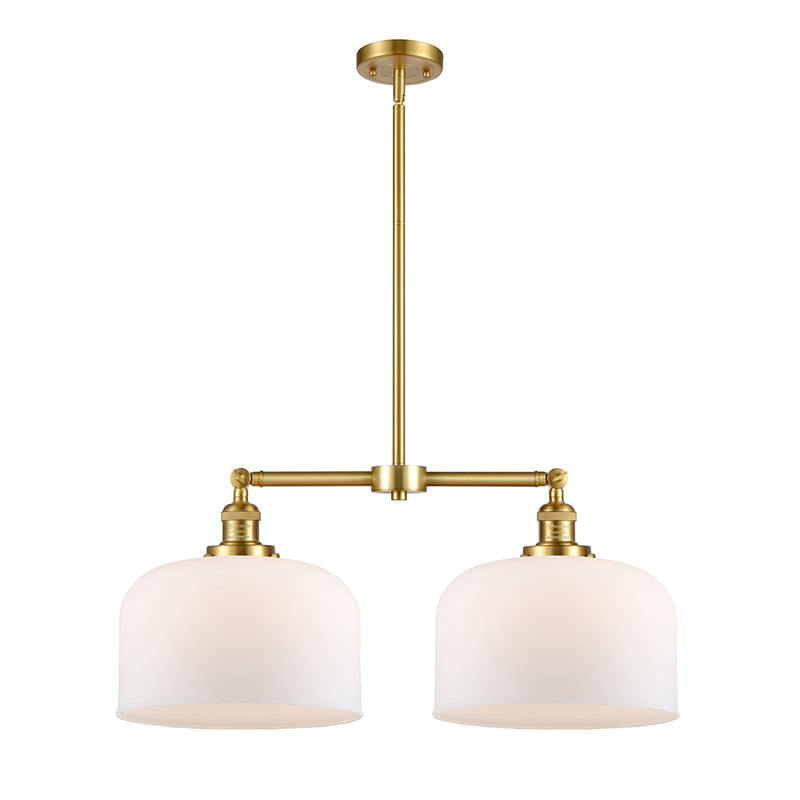 Bell Island Light shown in the Satin Gold finish with a Matte White shade