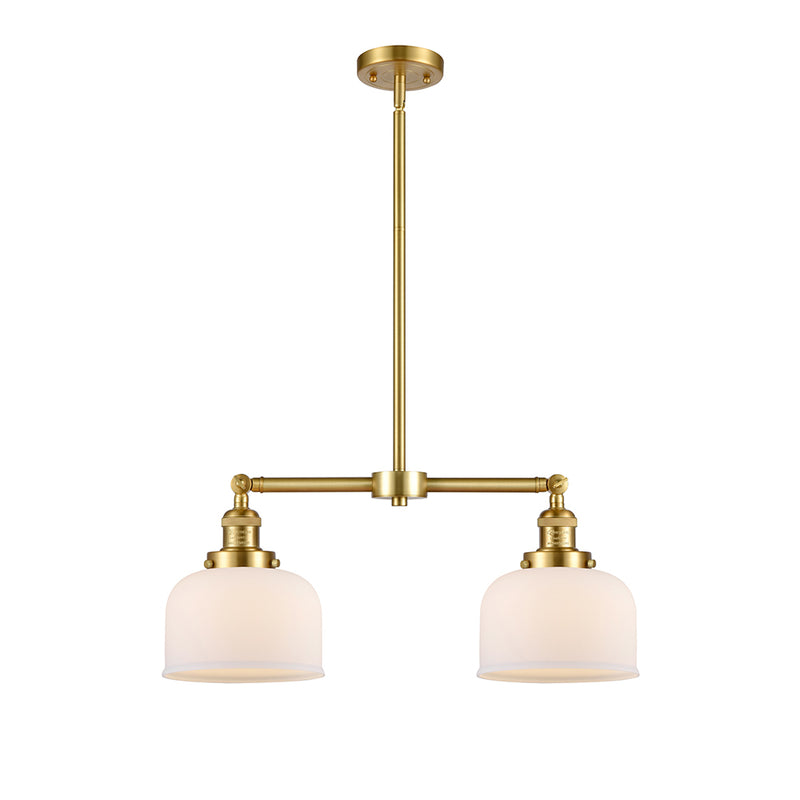 Bell Island Light shown in the Satin Gold finish with a Matte White shade