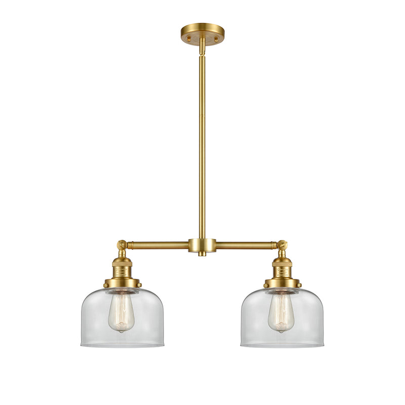 Bell Island Light shown in the Satin Gold finish with a Clear shade