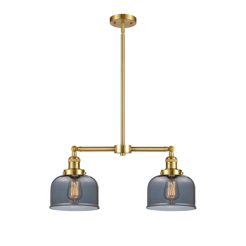 Bell Island Light shown in the Satin Gold finish with a Plated Smoke shade