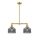 Bell Island Light shown in the Satin Gold finish with a Plated Smoke shade