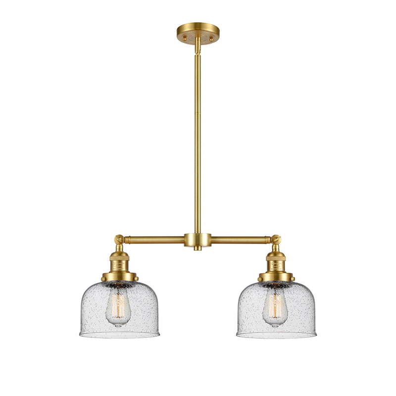 Bell Island Light shown in the Satin Gold finish with a Seedy shade