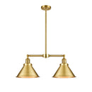 Briarcliff Island Light shown in the Satin Gold finish with a Satin Gold shade