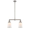 Canton Island Light shown in the Brushed Satin Nickel finish with a Matte White shade