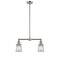 Canton Island Light shown in the Brushed Satin Nickel finish with a Clear shade