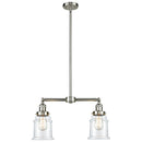 Canton Island Light shown in the Brushed Satin Nickel finish with a Clear shade