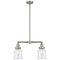 Canton Island Light shown in the Brushed Satin Nickel finish with a Clear shade
