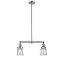 Canton Island Light shown in the Brushed Satin Nickel finish with a Seedy shade