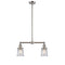 Canton Island Light shown in the Brushed Satin Nickel finish with a Seedy shade
