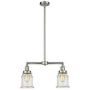 Canton Island Light shown in the Brushed Satin Nickel finish with a Seedy shade