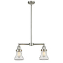 Bellmont Island Light shown in the Brushed Satin Nickel finish with a Clear shade