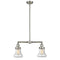 Bellmont Island Light shown in the Brushed Satin Nickel finish with a Seedy shade