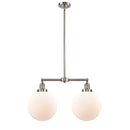 Beacon Island Light shown in the Brushed Satin Nickel finish with a Matte White shade