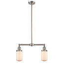 Dover Island Light shown in the Brushed Satin Nickel finish with a Matte White shade