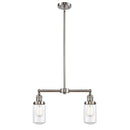 Dover Island Light shown in the Brushed Satin Nickel finish with a Clear shade