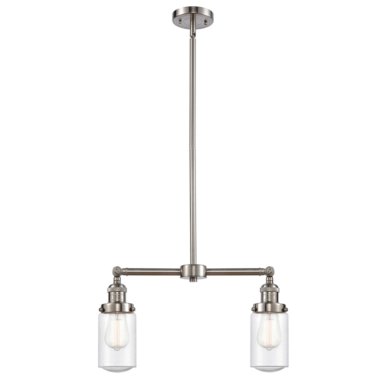 Dover Island Light shown in the Brushed Satin Nickel finish with a Seedy shade