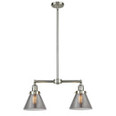 Cone Island Light shown in the Brushed Satin Nickel finish with a Plated Smoke shade